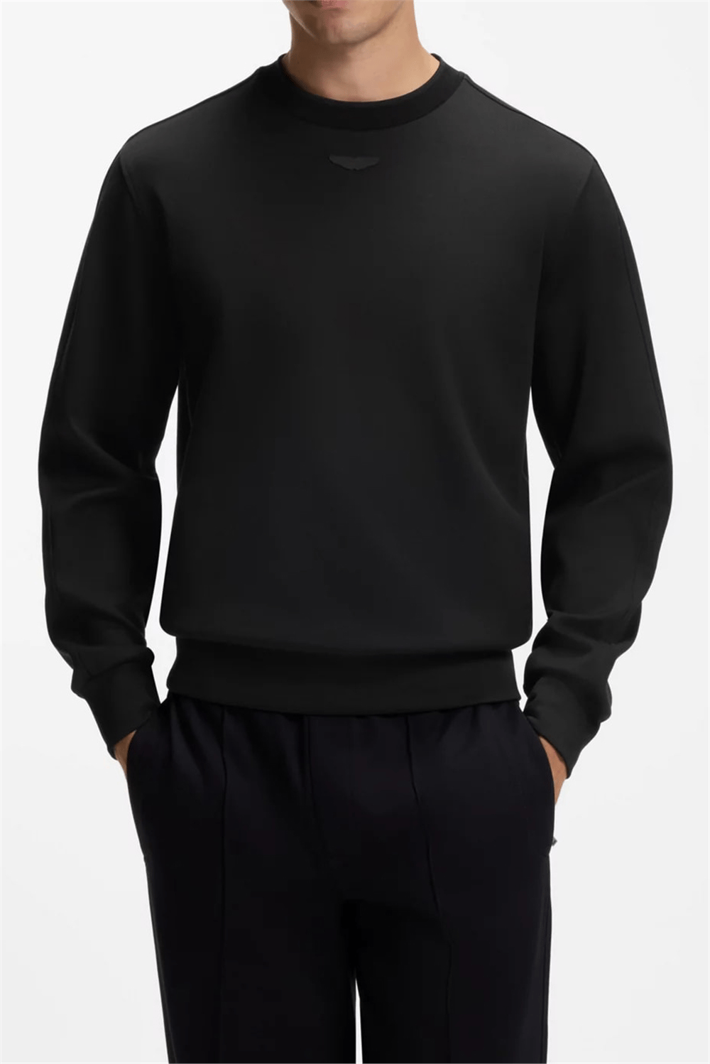 BOSS C Soleri 180 Am Erkek Bisiklet Yaka Sweatshirt Siyah