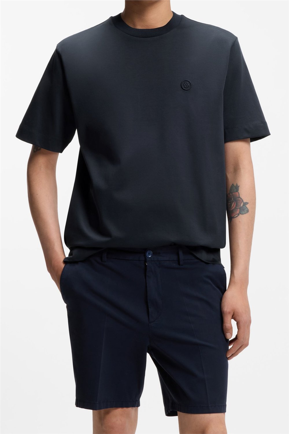 Boss C Tames 98 Erkek Bisiklet Yaka T-Shirt Mavi