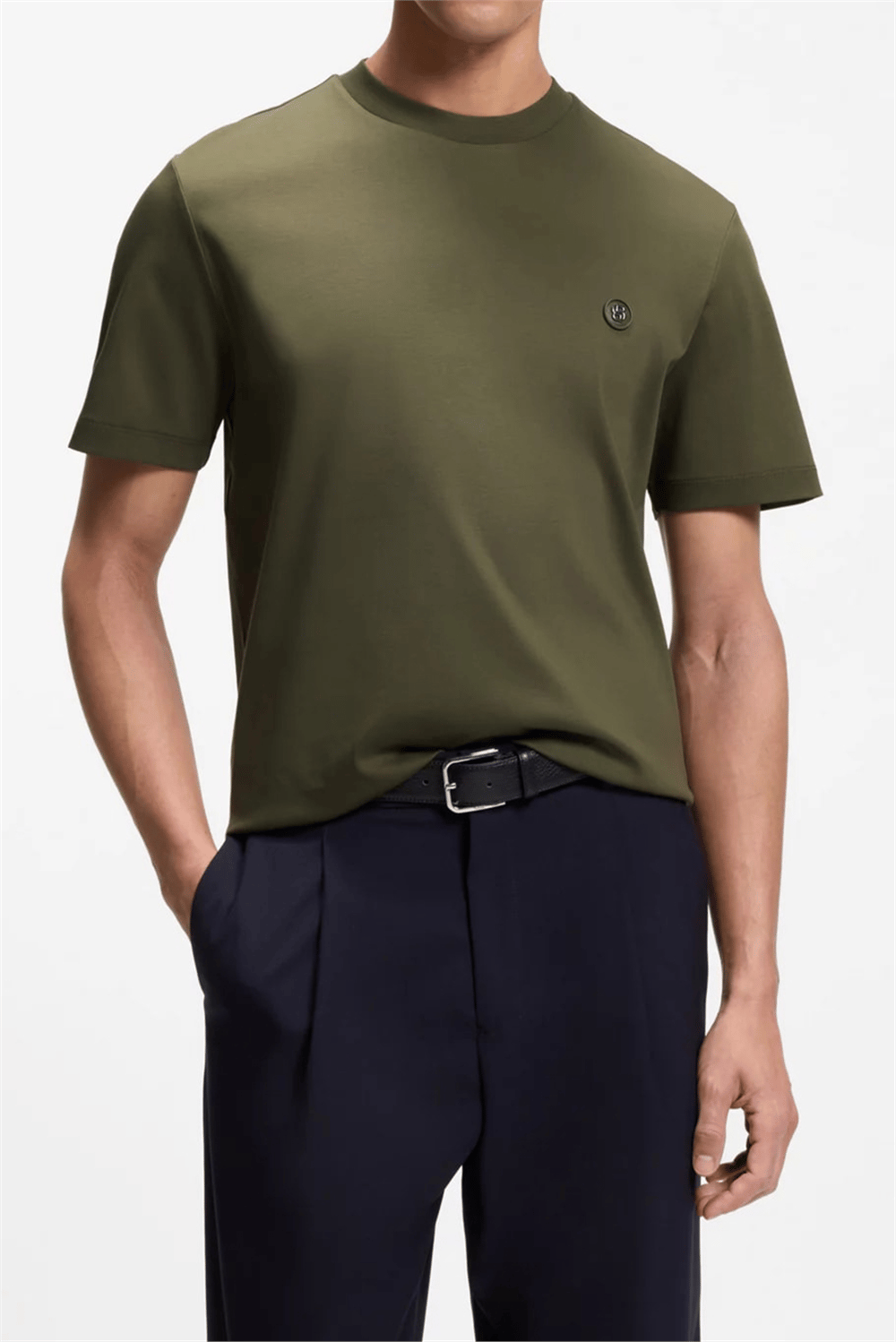 BOSS C Taut 01 Erkek Bisiklet Yaka T-Shirt Yeşil