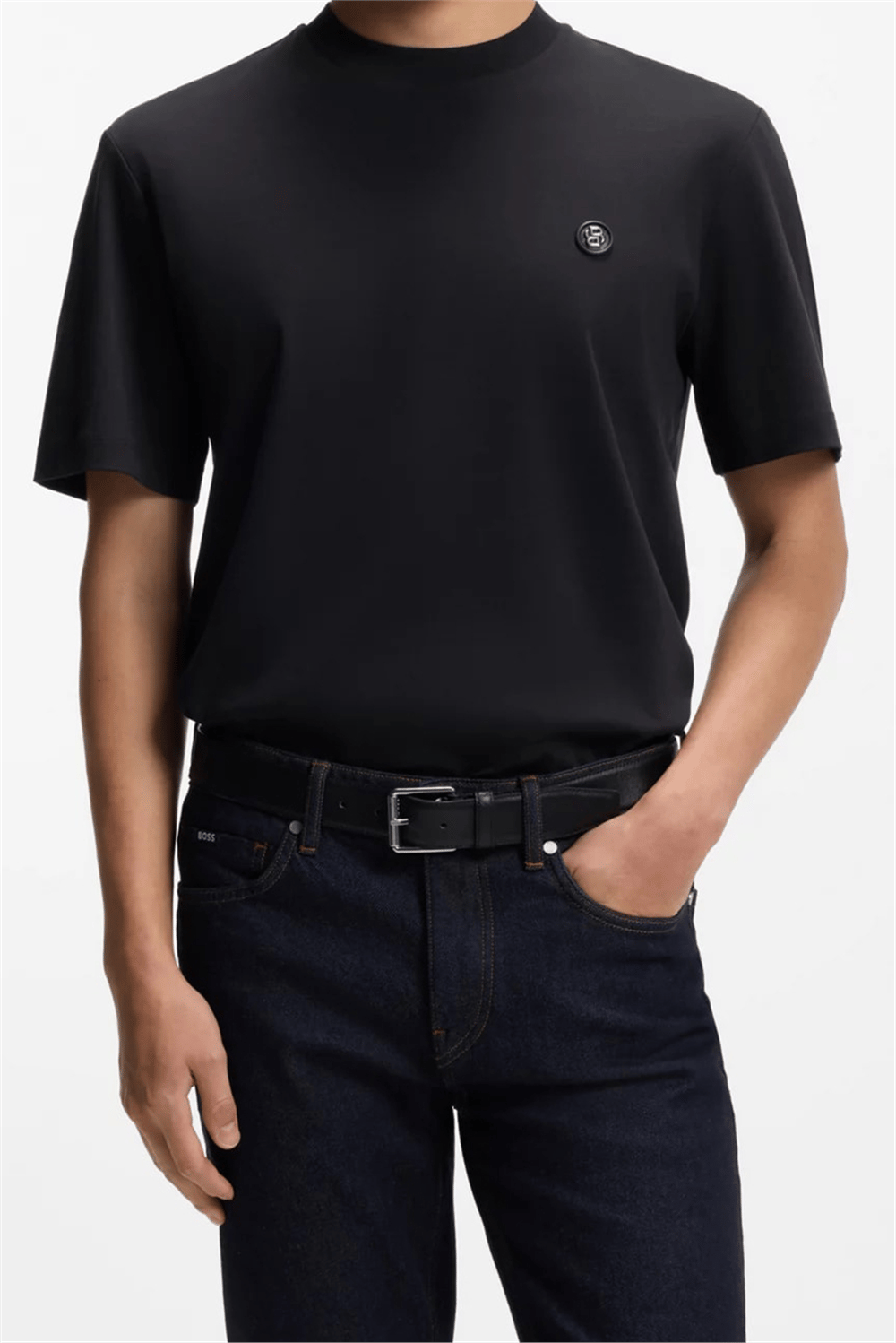 BOSS C Taut 01 Erkek Bisiklet Yaka T-Shirt Mavi