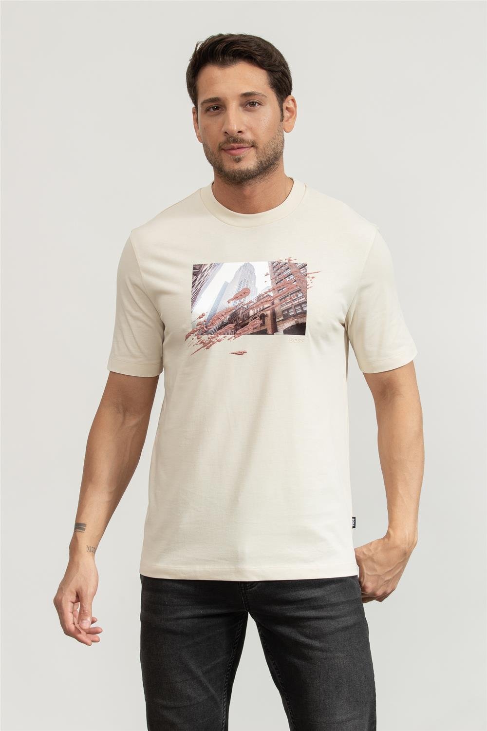 BOSS C-Taut Erkek Bisiklet Yaka T-Shirt