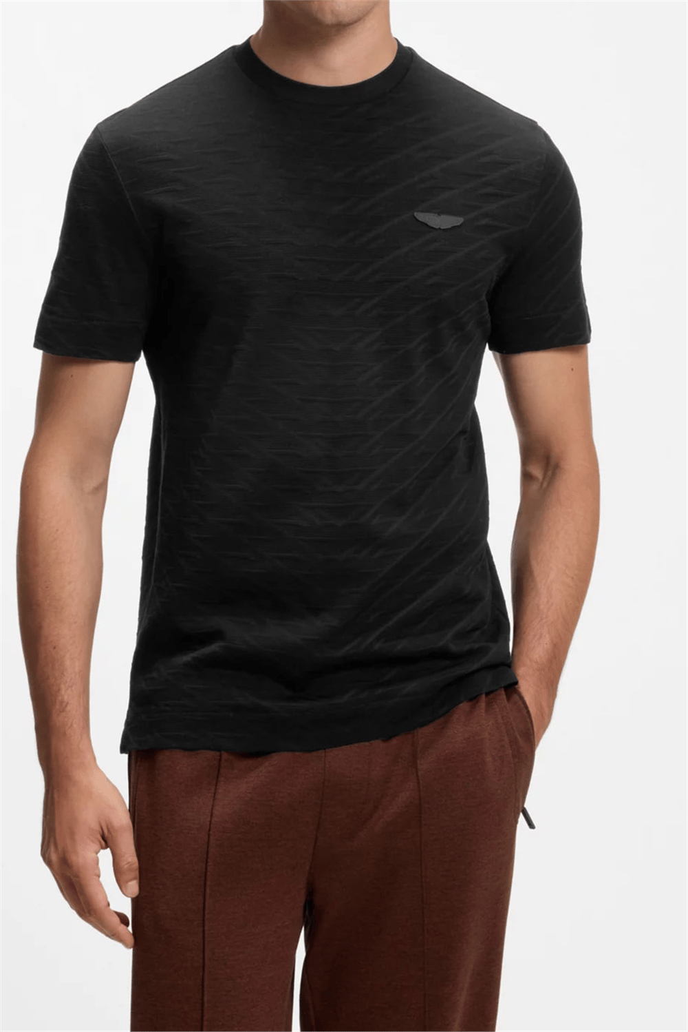BOSS C Thompson 180 Am Erkek Bisiklet Yaka T-Shirt Siyah