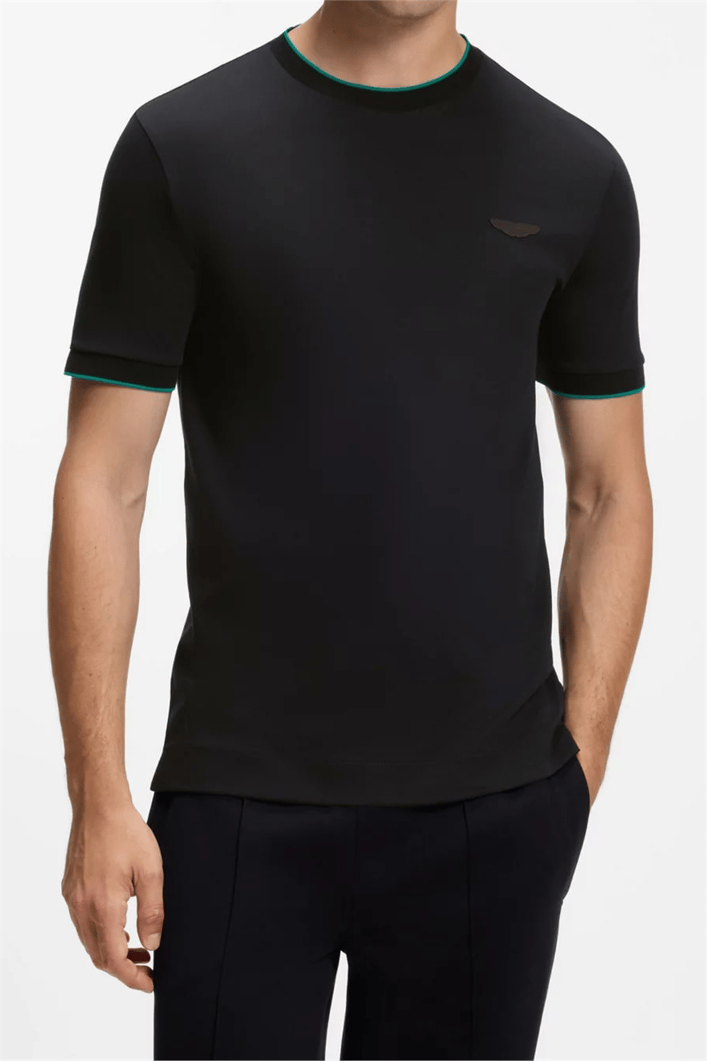 BOSS C Thompson 80 Am Erkek Bisiklet Yaka T-Shirt Siyah