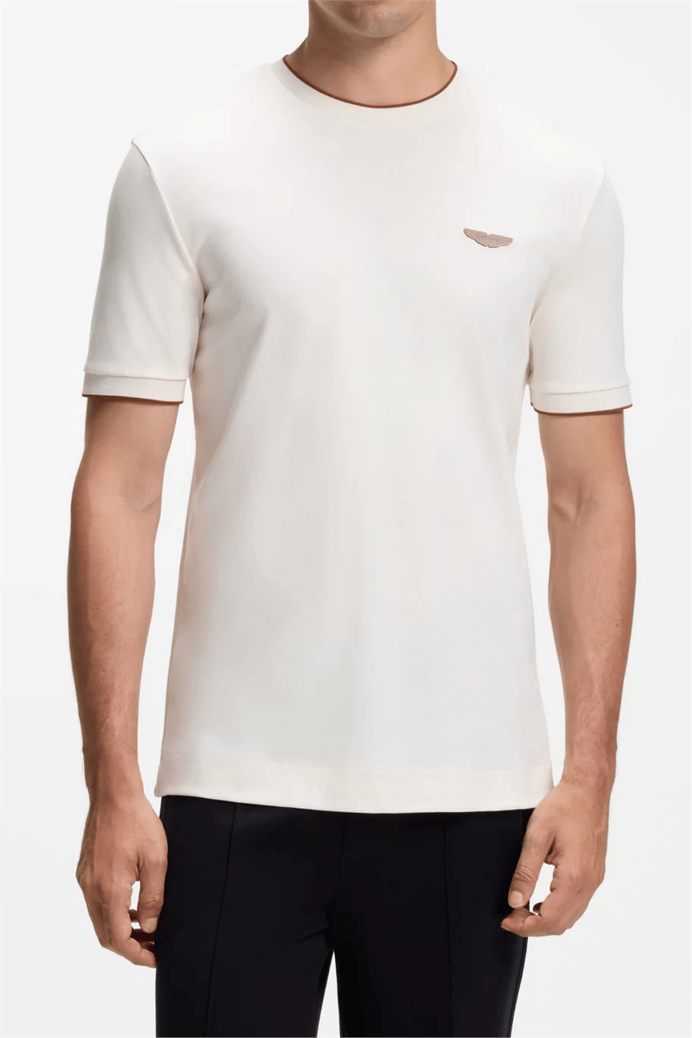 BOSS C Thompson 80 Am Erkek Bisiklet Yaka T-Shirt Beyaz
