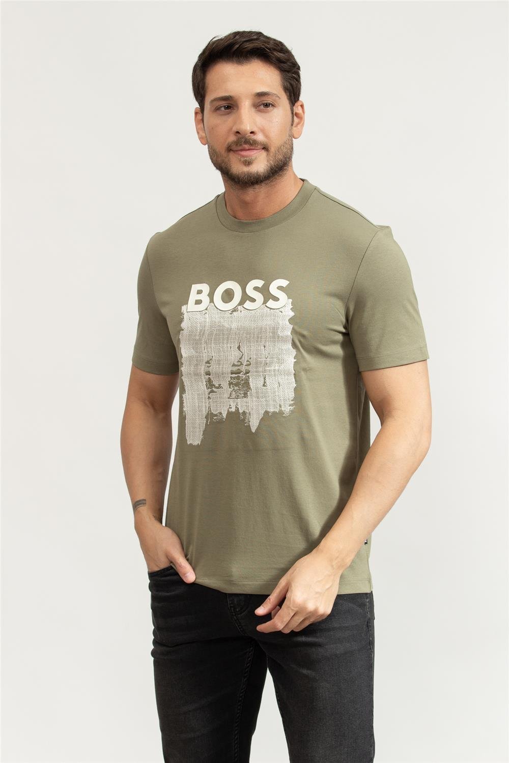 BOSS C-Thompson Erkek Bisiklet Yaka T-Shirt