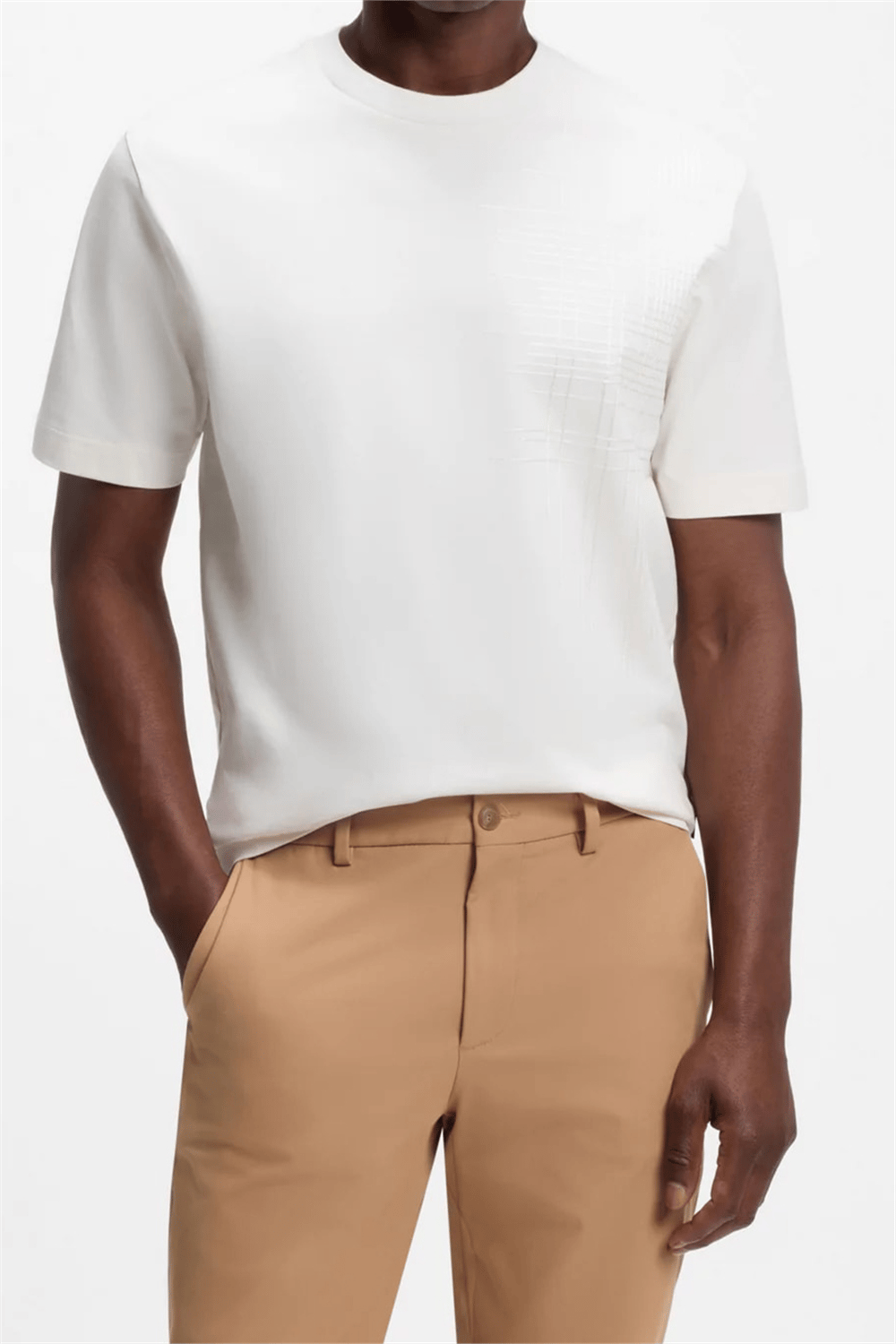 BOSS C Tigerman 49 Erkek Bisiklet Yaka T-Shirt Beyaz