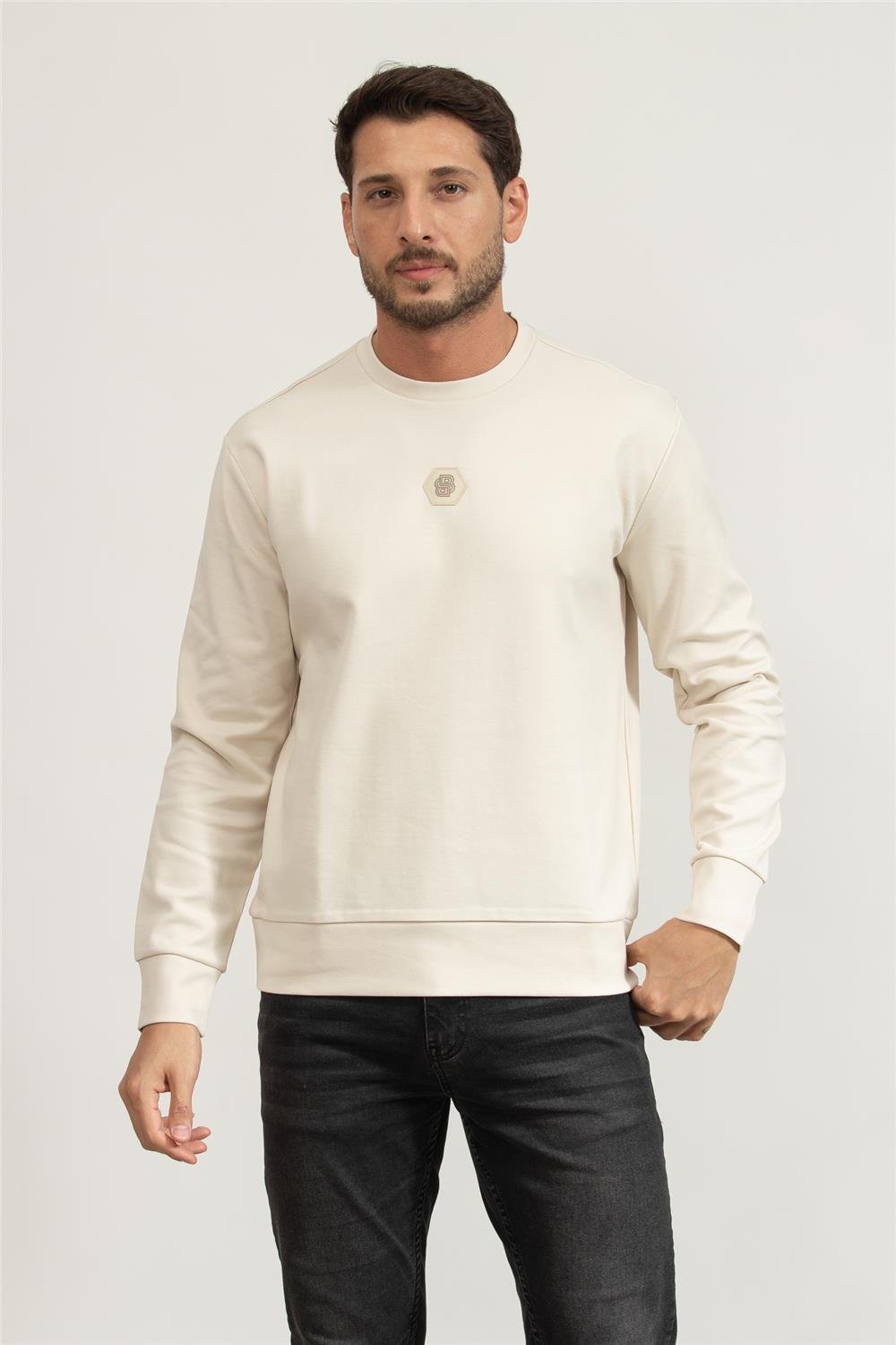 Boss Erkek Bisiklet Yaka Sweatshirt