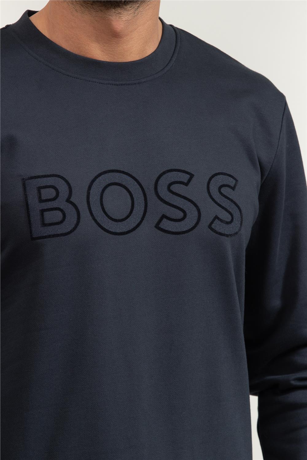 Boss Erkek Bisiklet Yaka Sweatshirt