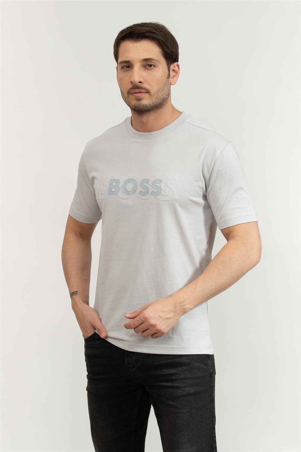 Boss Erkek Bisiklet Yaka T-Shirt