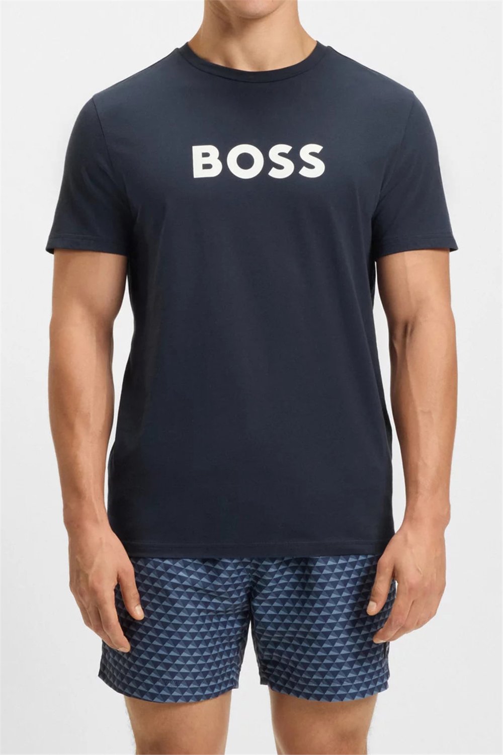 Boss Erkek Bisiklet Yaka T-Shirt Lacivert