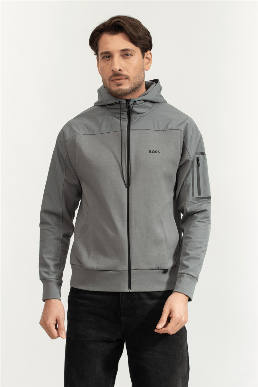 Boss Erkek Fermuarlı Sweatshirt