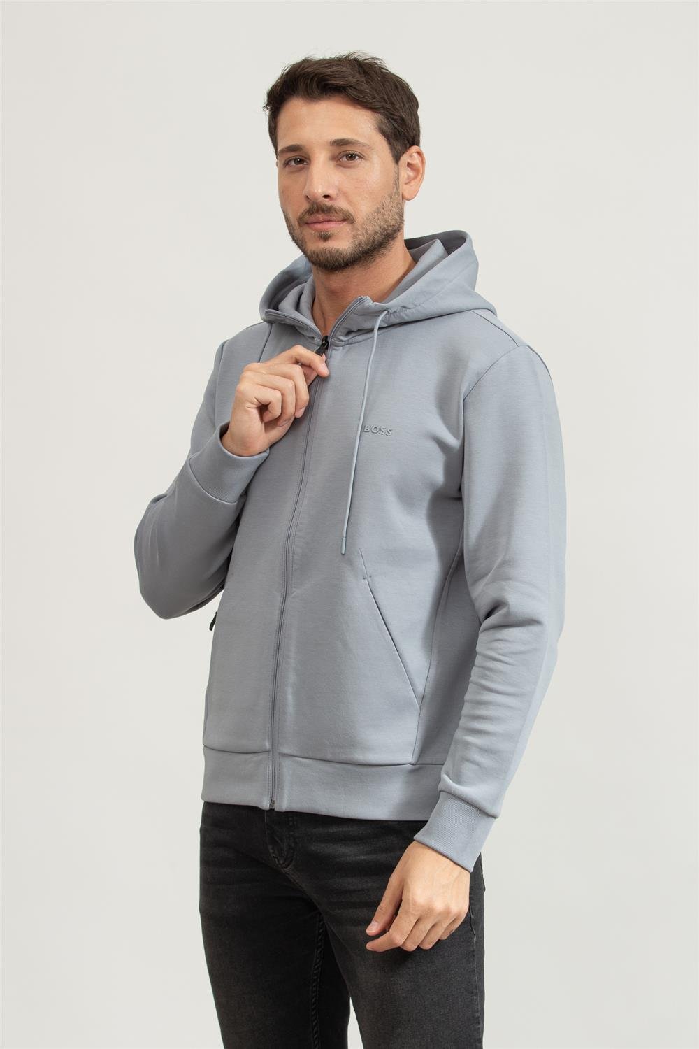 Boss Erkek Fermuarlı Sweatshirt