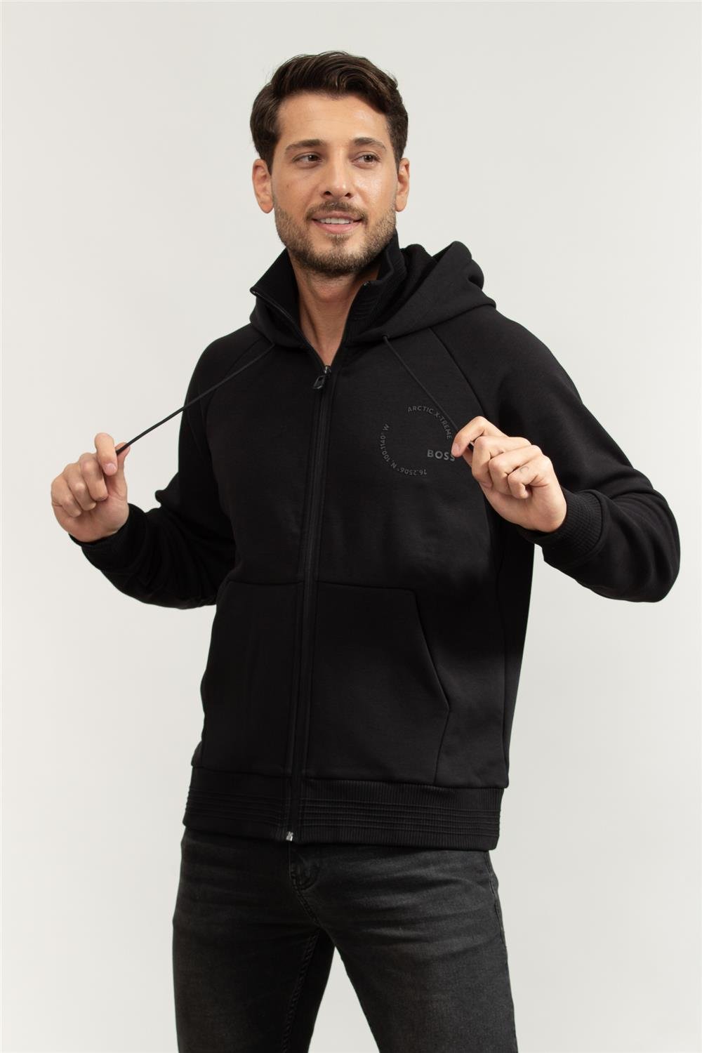 Boss Erkek Fermuarlı Sweatshirt
