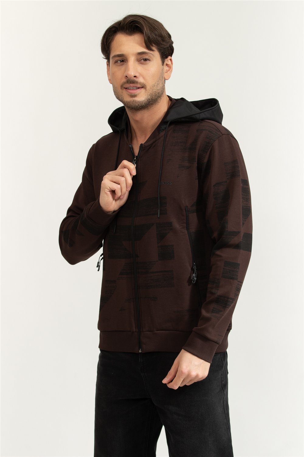 Boss Erkek Fermuarlı Sweatshirt