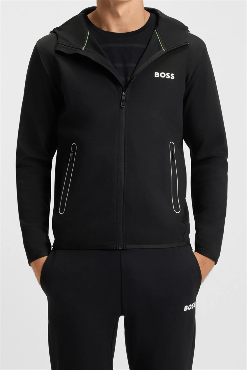 Boss Erkek Fermuarlı Sweatshirt Siyah