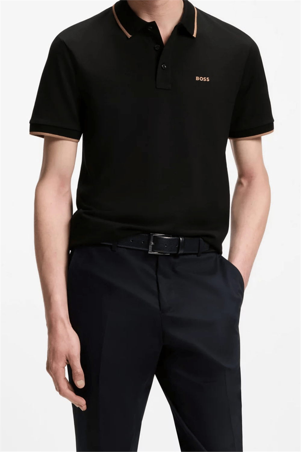 Boss Erkek Polo Yaka T-Shirt Siyah