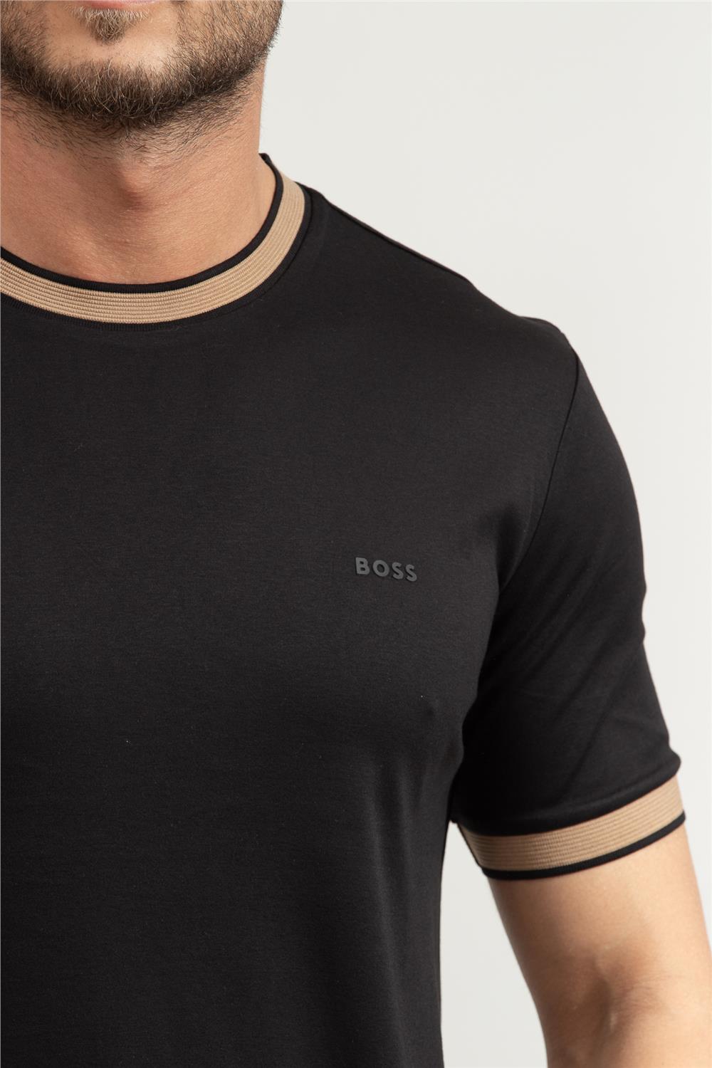 BOSS H-Tessler Erkek Bisiklet Yaka T-Shirt