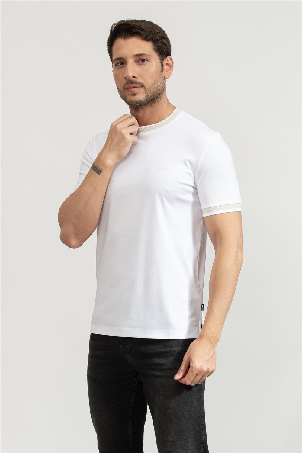 BOSS H-Tessler Erkek Bisiklet Yaka T-Shirt