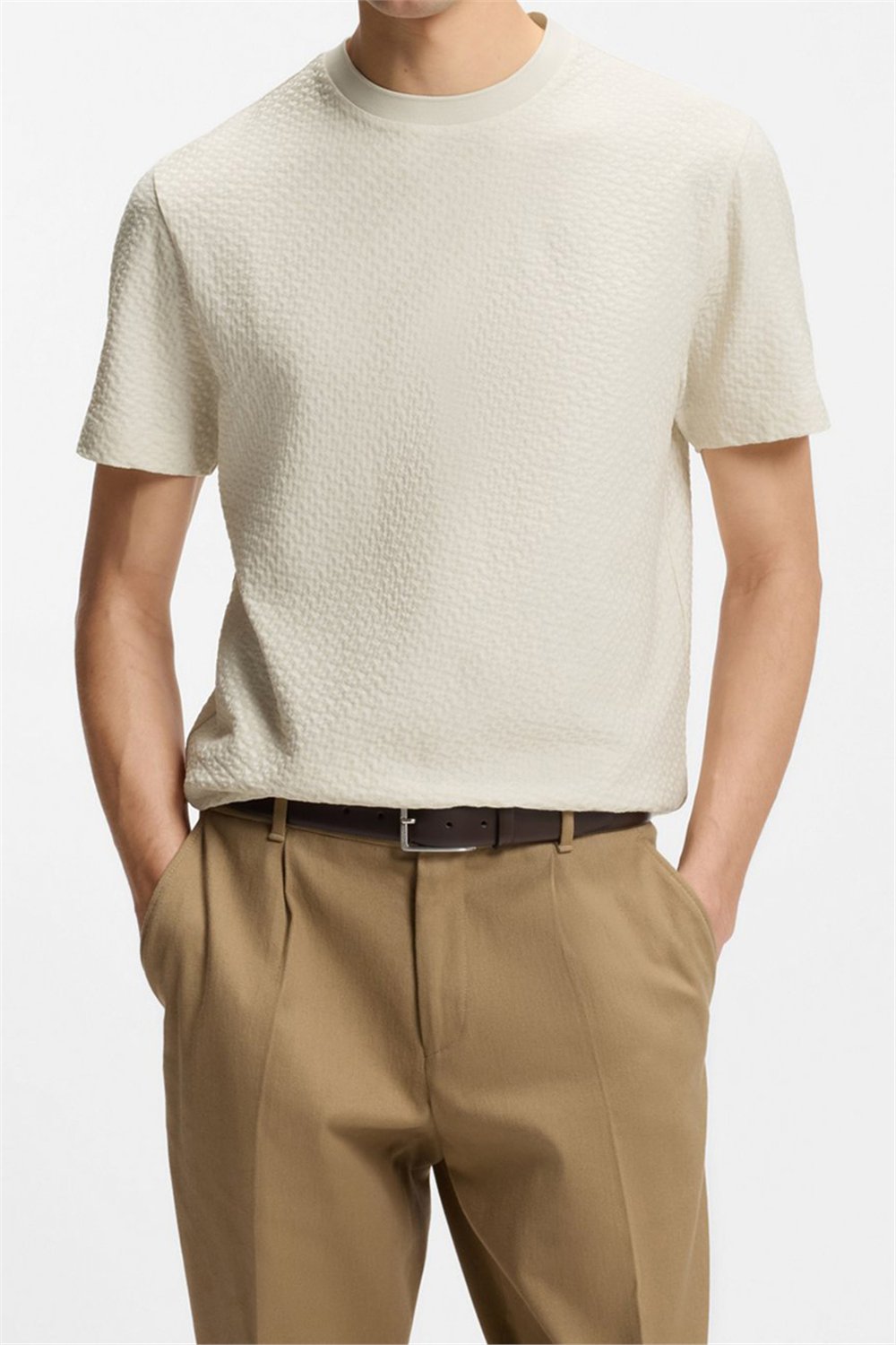 BOSS H Thompson 228 Erkek Bisiklet Yaka T-Shirt