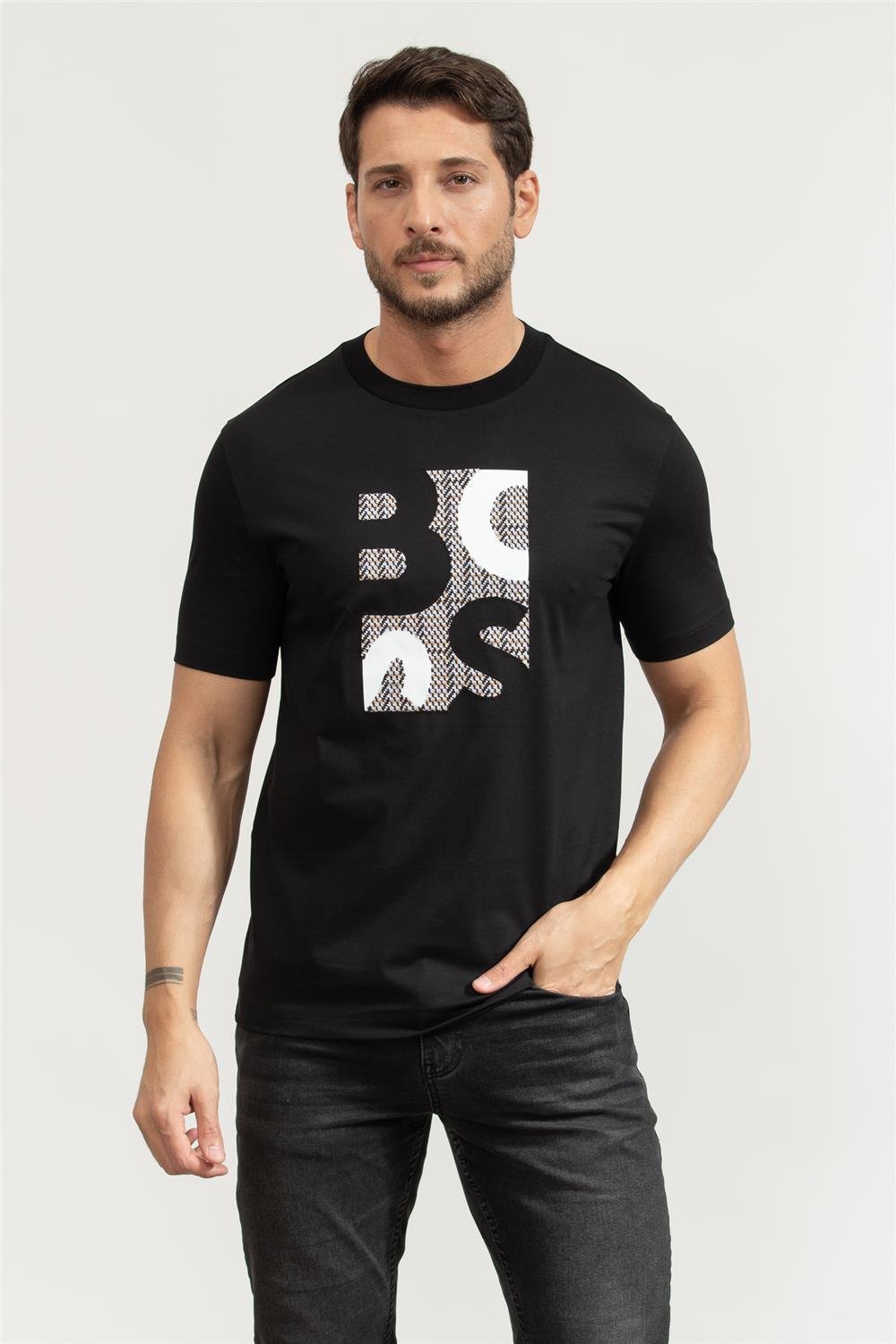 BOSS H-Thompson Erkek Bisiklet Yaka T-Shirt
