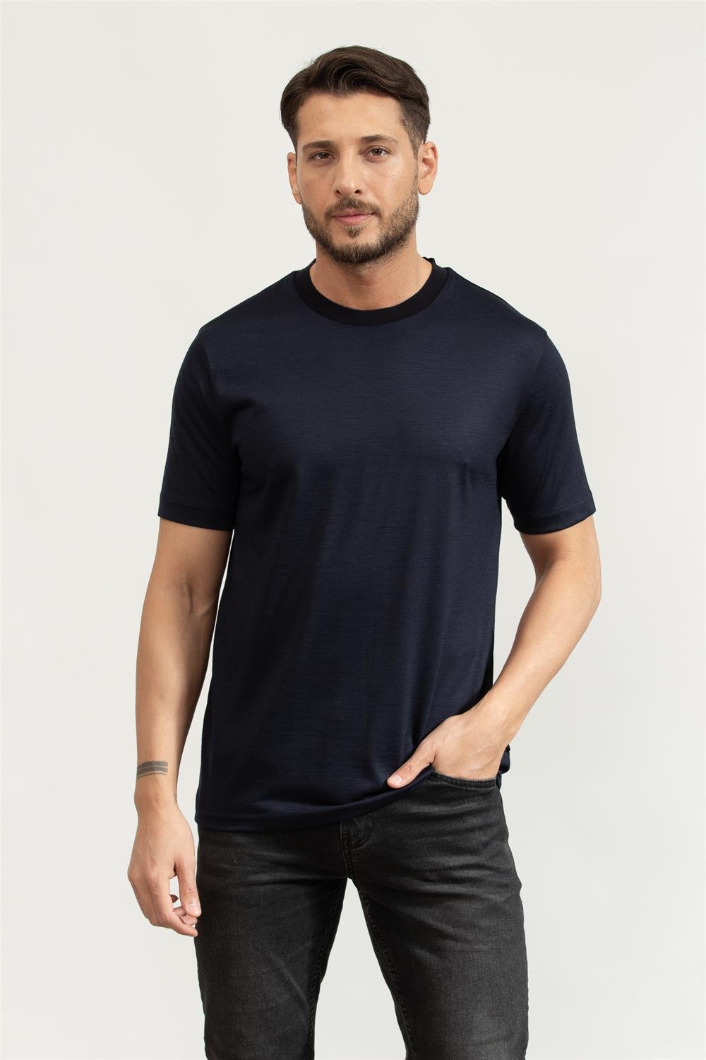 BOSS H-Thompson Erkek Bisiklet Yaka T-Shirt