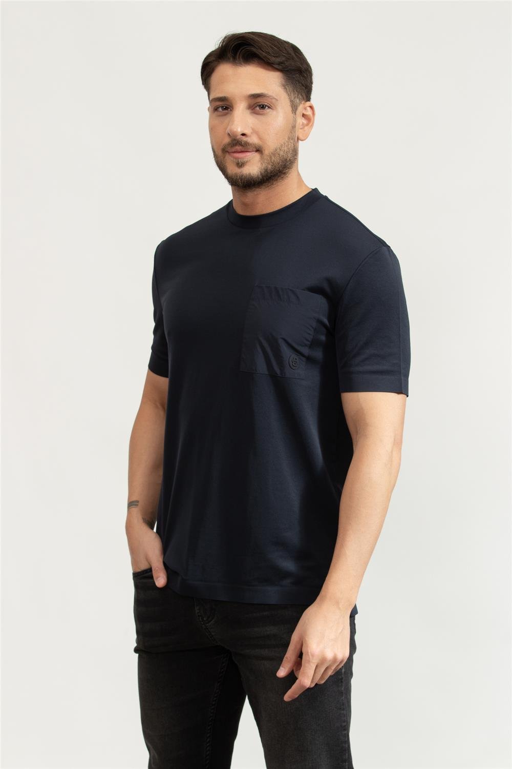 BOSS P-Taut Erkek Bisiklet Yaka T-Shirt