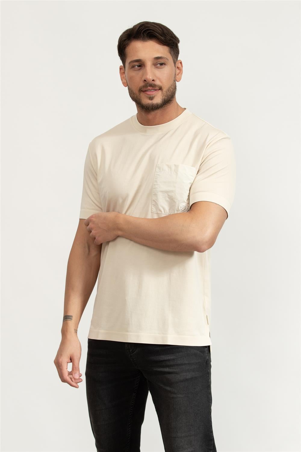 BOSS P-Taut Erkek Bisiklet Yaka T-Shirt