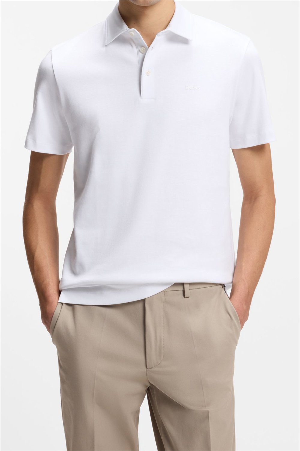 Boss Palosh Erkek Polo Yaka T-Shirt Beyaz