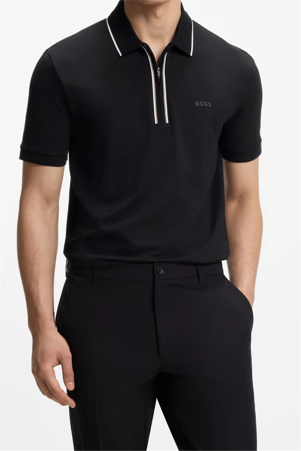 BOSS Philix GOC Erkek Polo Yaka T-Shirt Siyah