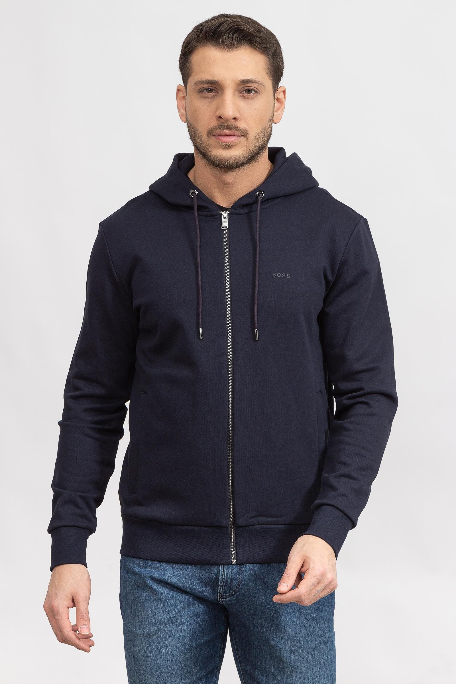 Boss Seeger Erkek Fermuarlı Sweatshirt