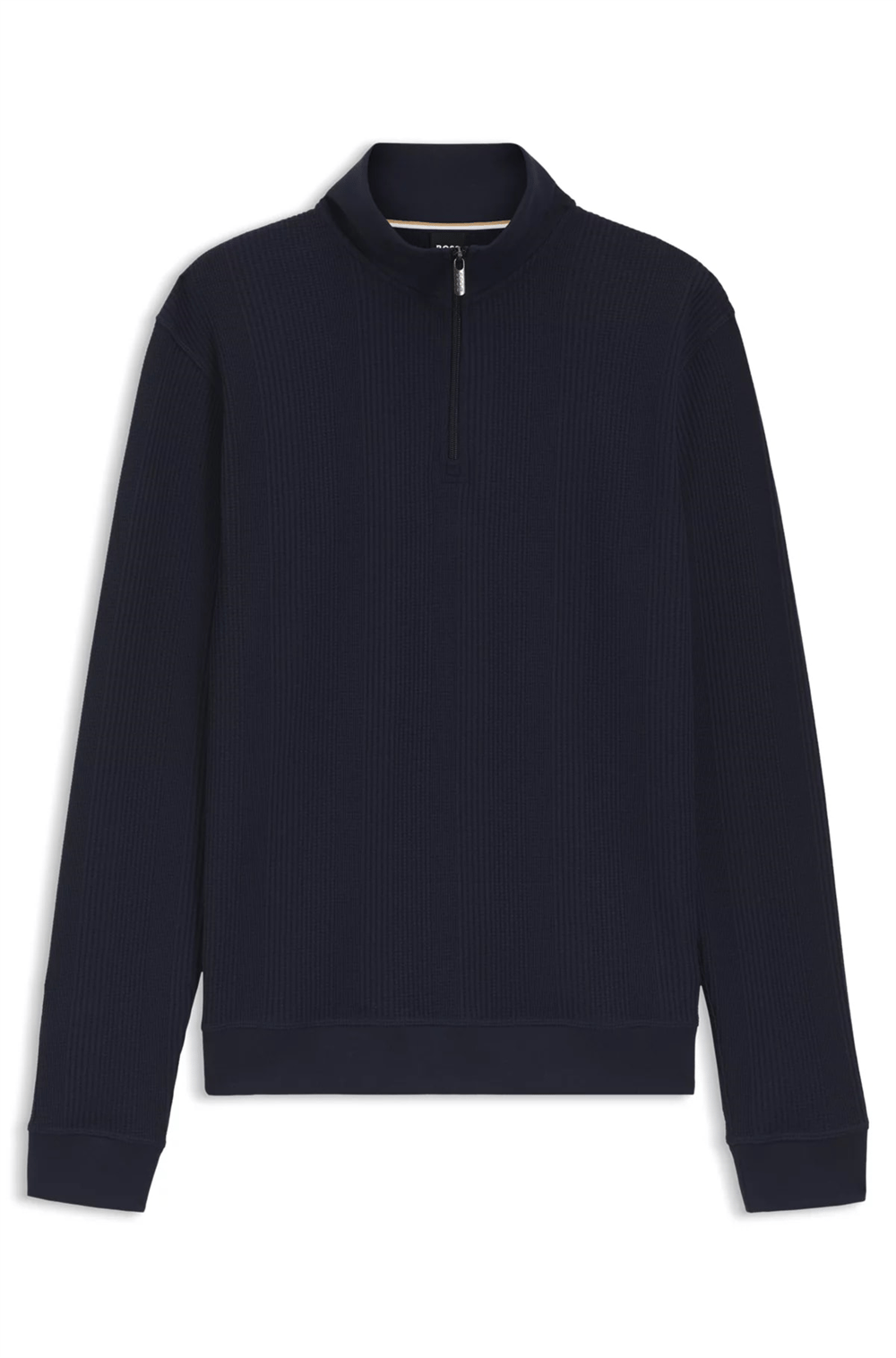BOSS Structure 1/4 Zip Erkek Fermuarlı Sweatshirt Mavi
