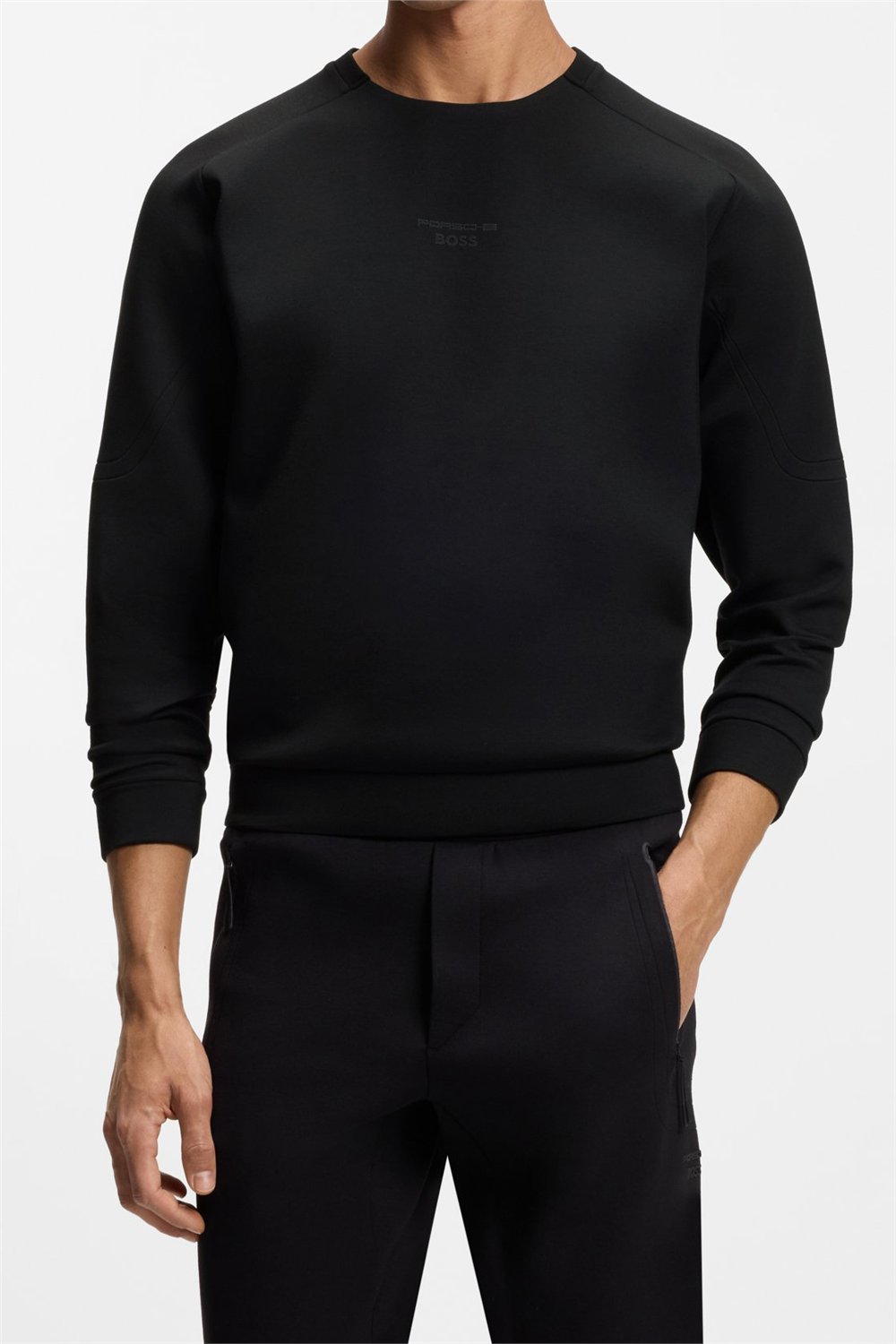 Boss Sw Ps Spirit70 Cn Erkek Bisiklet Yaka Sweatshirt Siyah