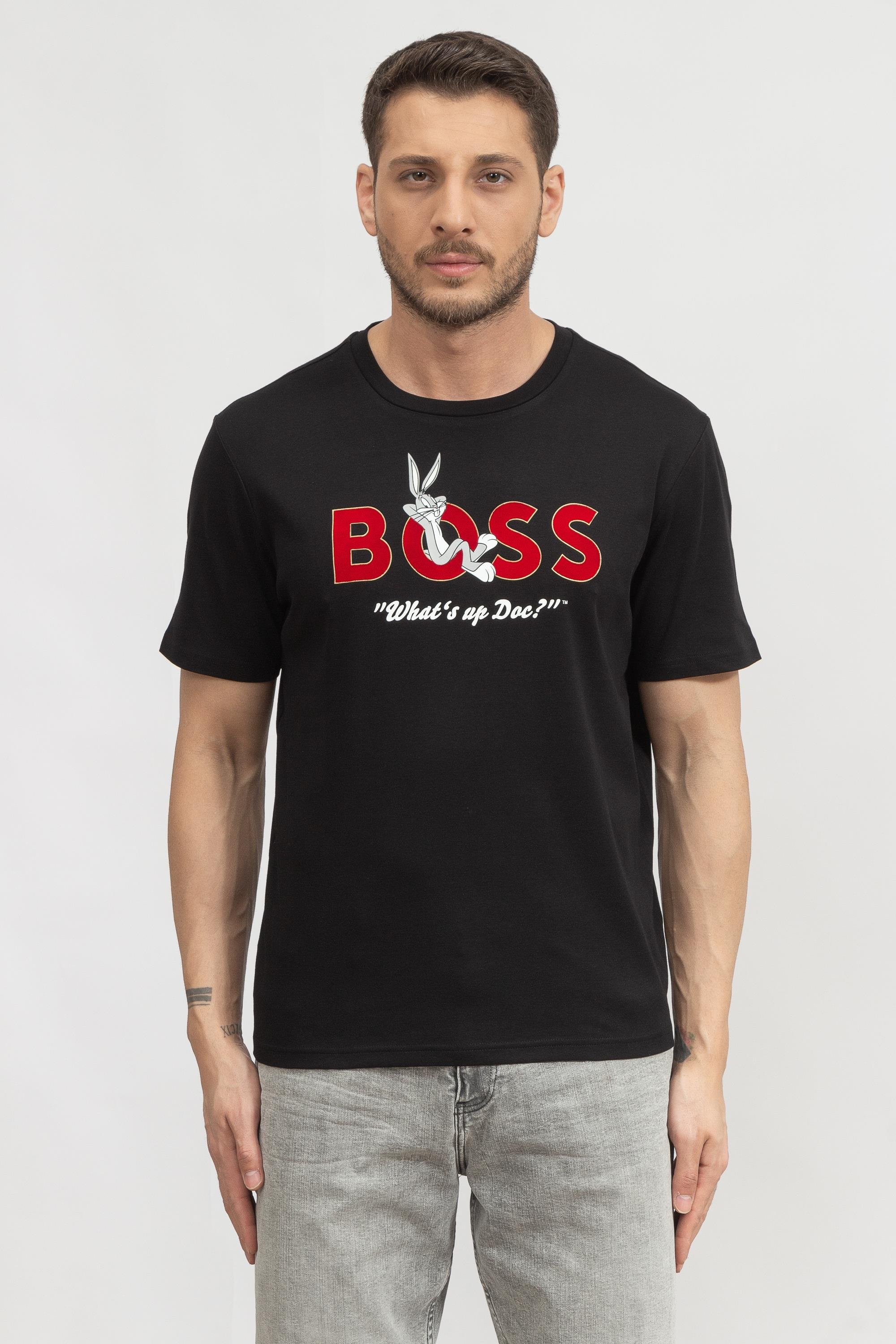 Boss T Bun Erkek Bisiklet Yaka T-Shirt