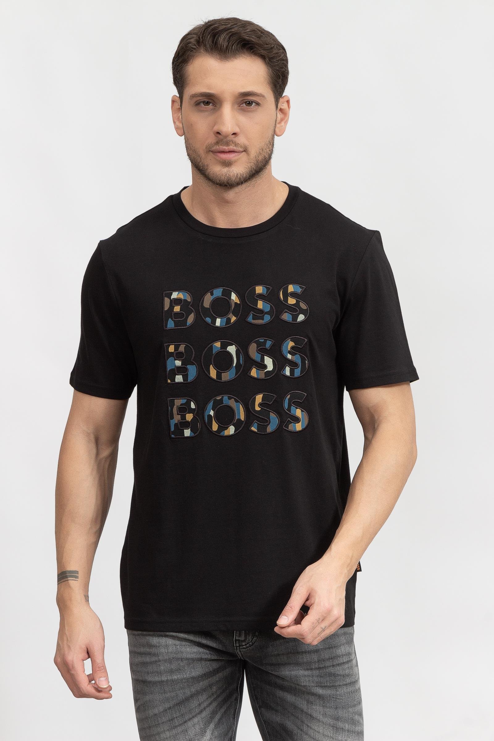 Boss Teelogofun Erkek Bisiklet Yaka T-Shir