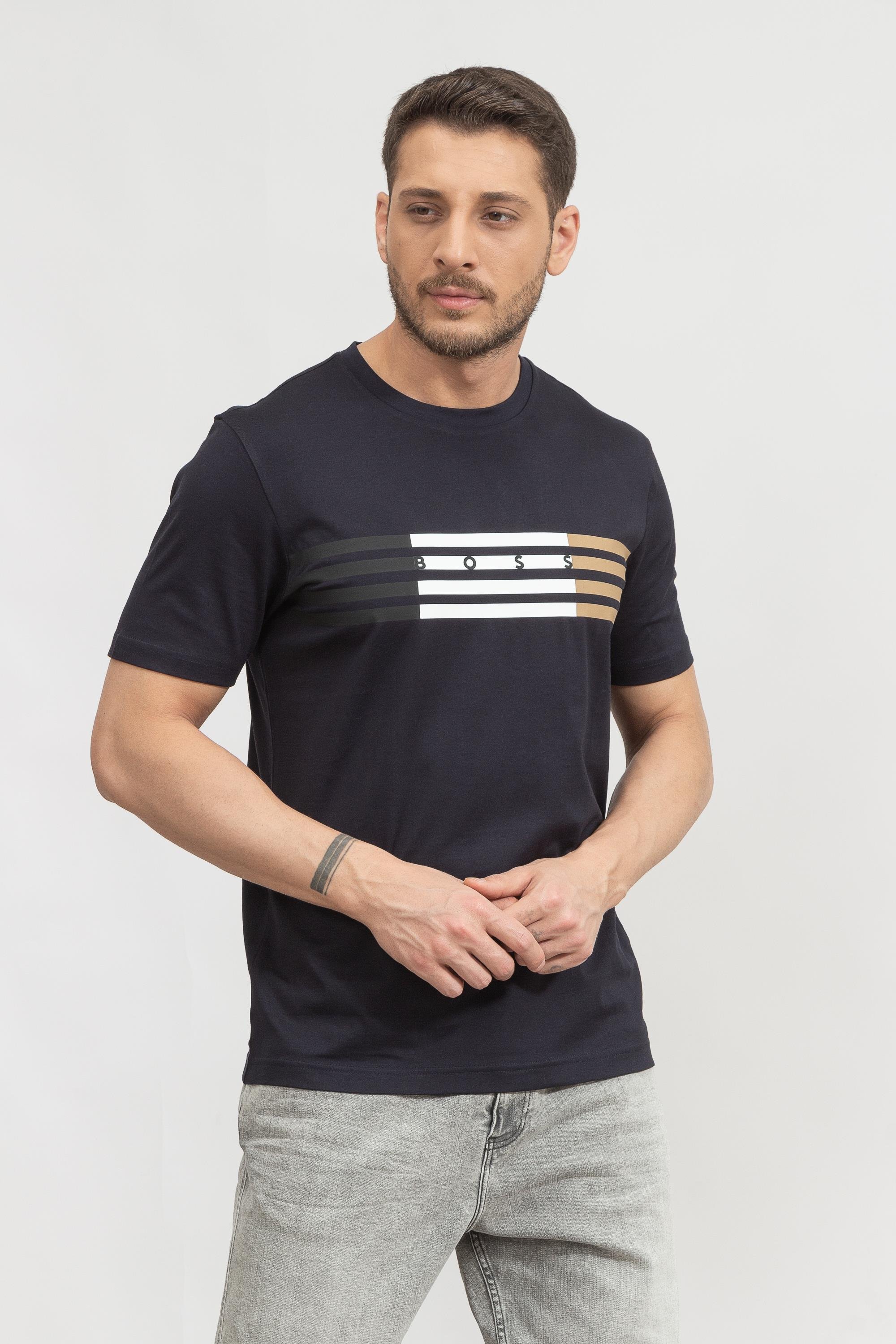 Boss Tiburt Erkek Bisiklet Yaka T-Shirt