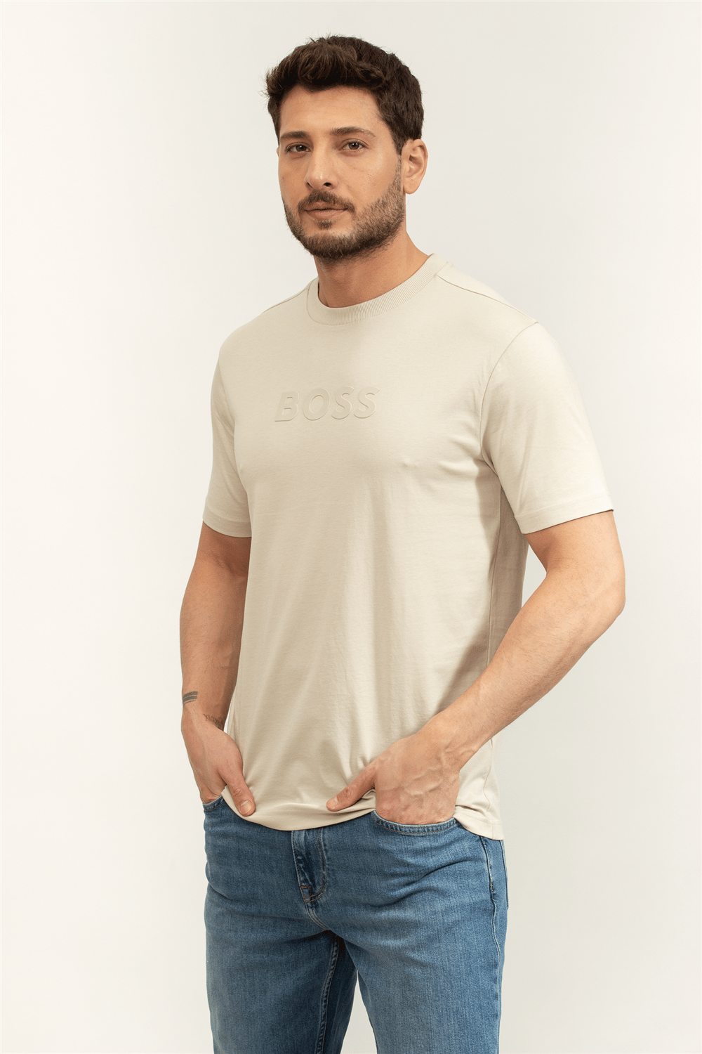 BOSS Ts Logo Erkek Bisiklet Yaka T-Shirt