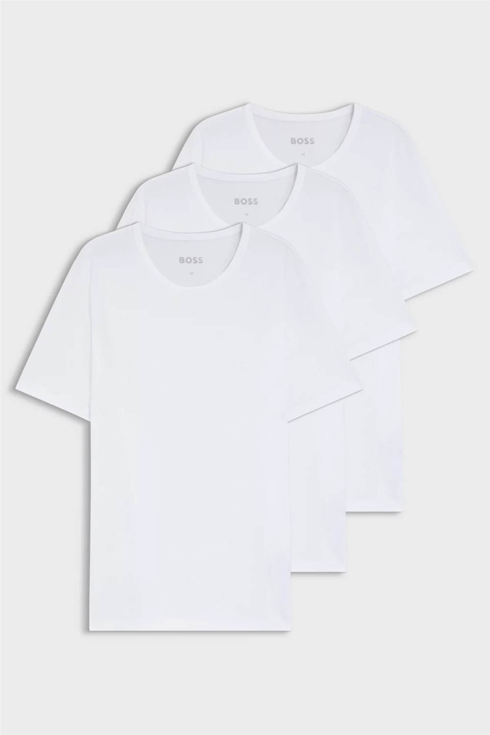 Boss TShirt RN 3P Classic Erkek 3lü Atlet Beyaz