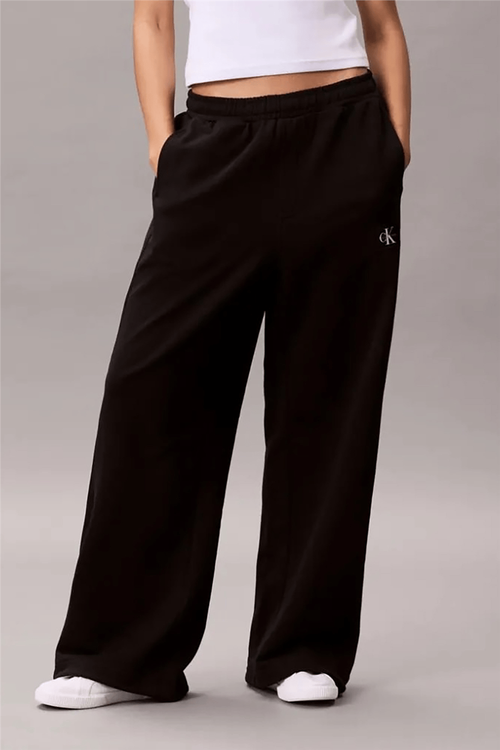 Calvin Klein A- French Terry Badge Logo Pant Kadın Eşofman Altı Siyah