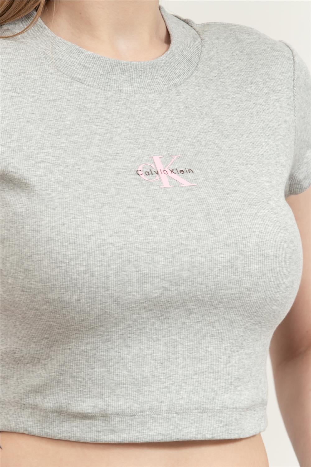 Calvin Klein A- Monogram Baby Tee Kadın Bisiklet Yaka T-Shirt