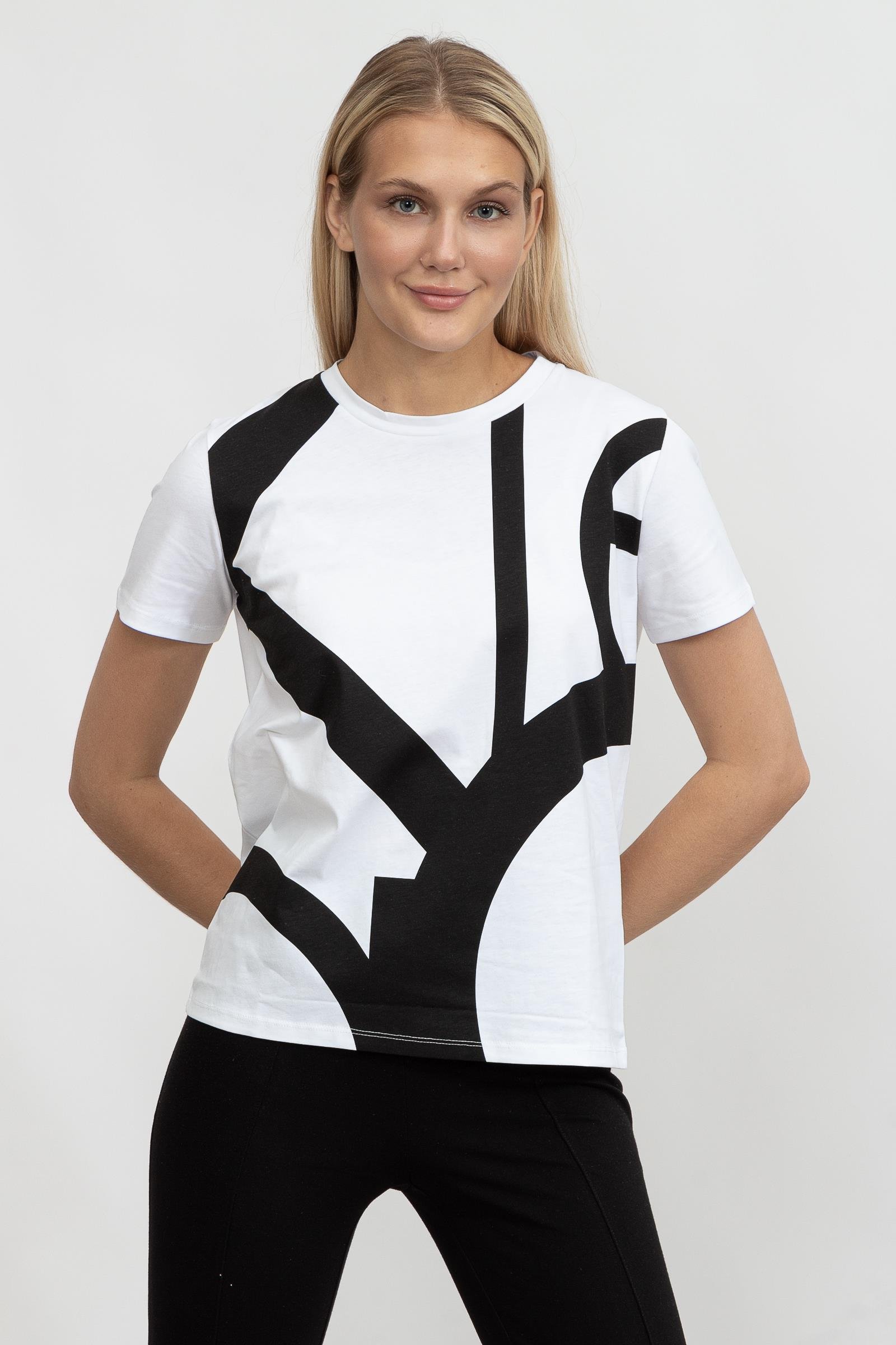 Calvin Klein Abstract Logo Kadın Bisiklet Yaka T-Shirt