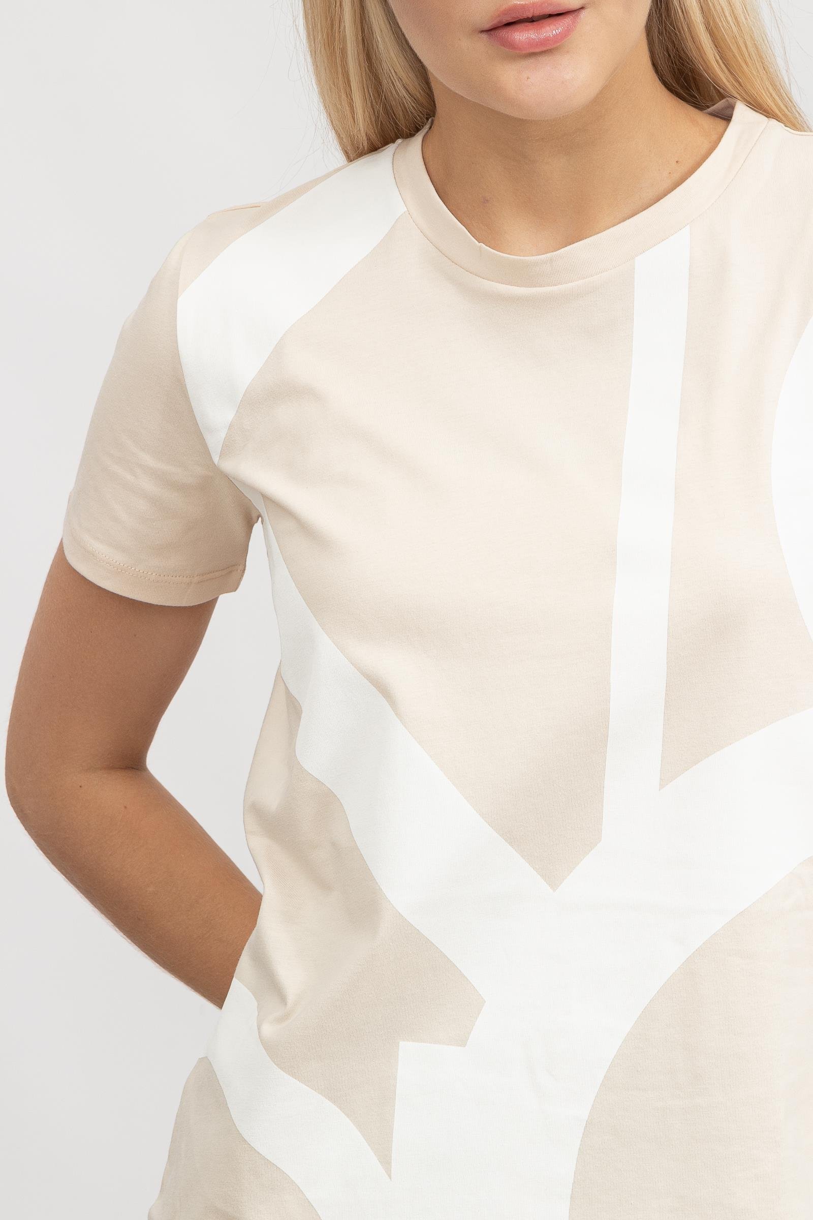 Calvin Klein Abstract Logo Kadın Bisiklet Yaka T-Shirt