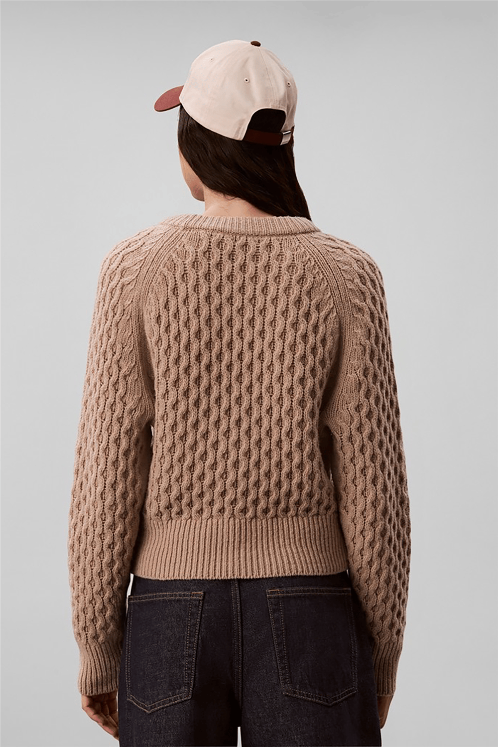 Calvin Klein Alpaca Honeycomb Cable Pullover Kadın Triko