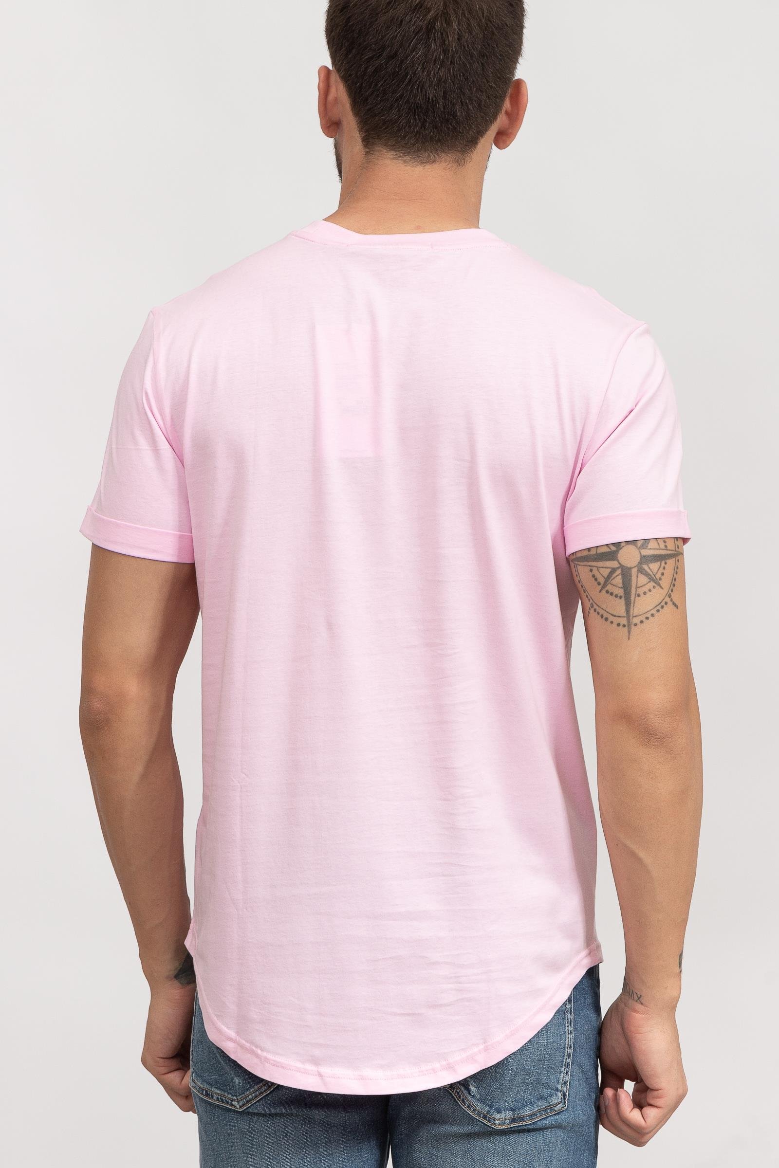 Calvin Klein Badge Turn Up Sleeve Erkek Bisiklet Yaka T-Shirt