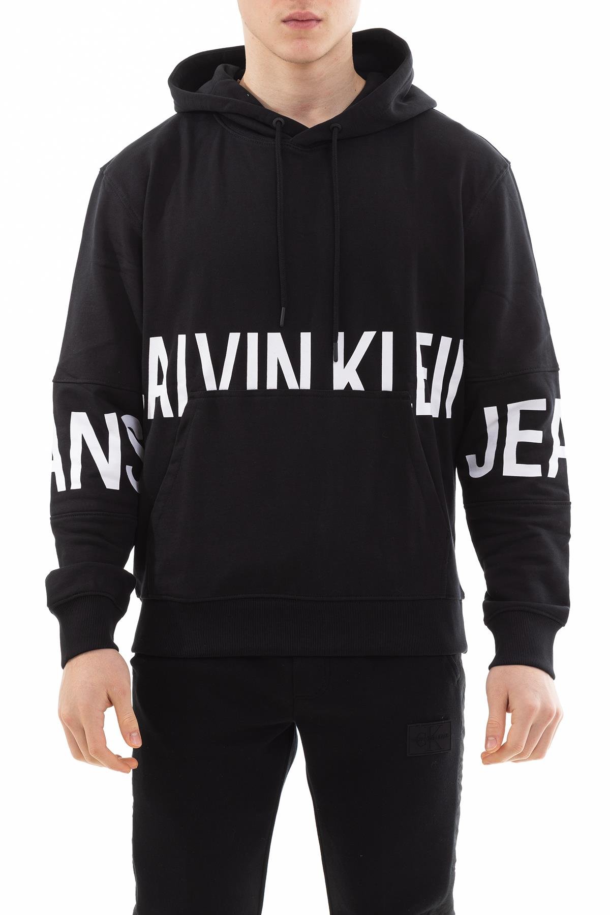 Calvin Klein Blocking Logo Erkek Kapüşonlu Sweatshirt
