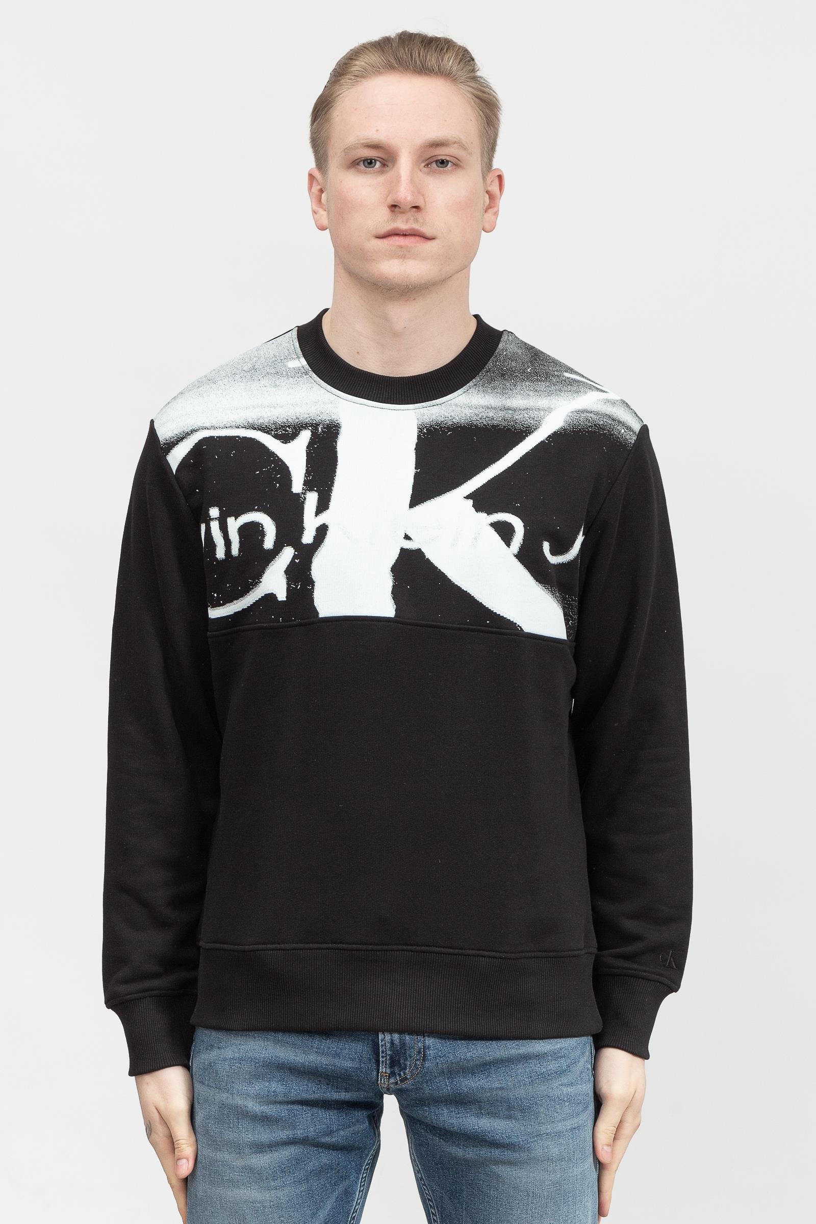 Calvin Klein Blown Up CK Crew Neck Erkek Bisiklet Yaka Sweatshirt