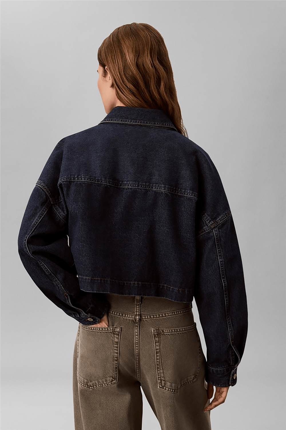 Calvin Klein Branded Crop Ls Shirt Autumn Dus Kadın Gömlek