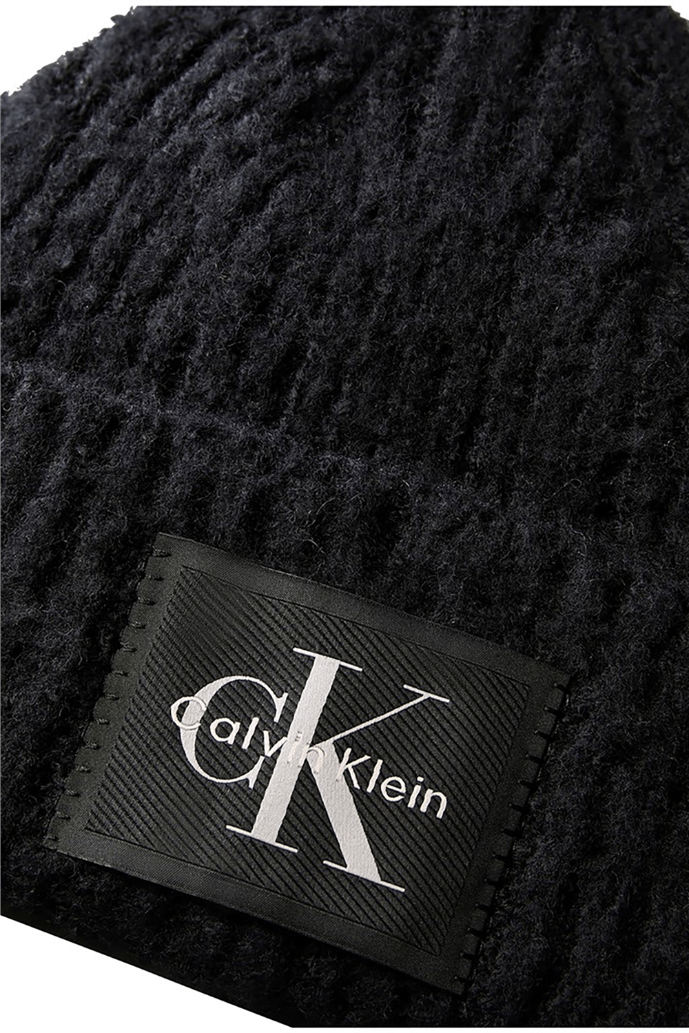 Calvin Klein Brushed Solid Chunky Rib Beanie Kadın Bere Siyah