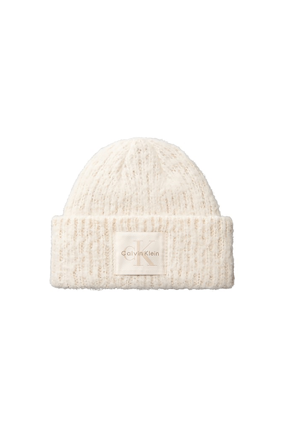 Calvin Klein Brushed Solid Chunky Rib Beanie Kadın Bere Bej