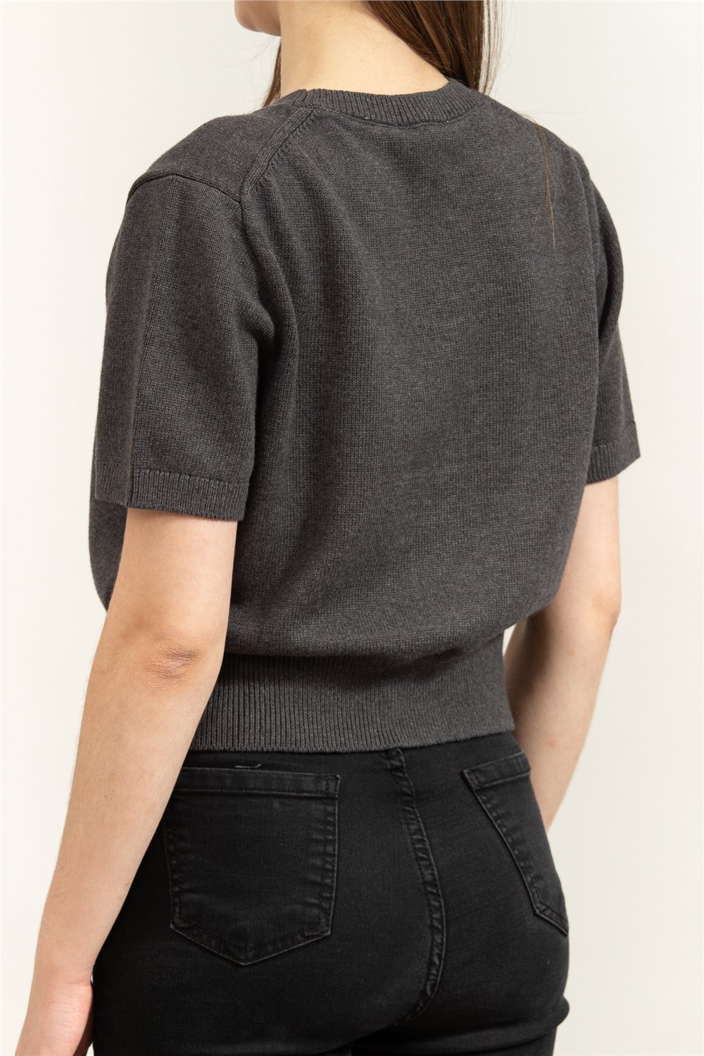 Calvin Klein Chunky Cotton Graphic Vest Kadın Triko