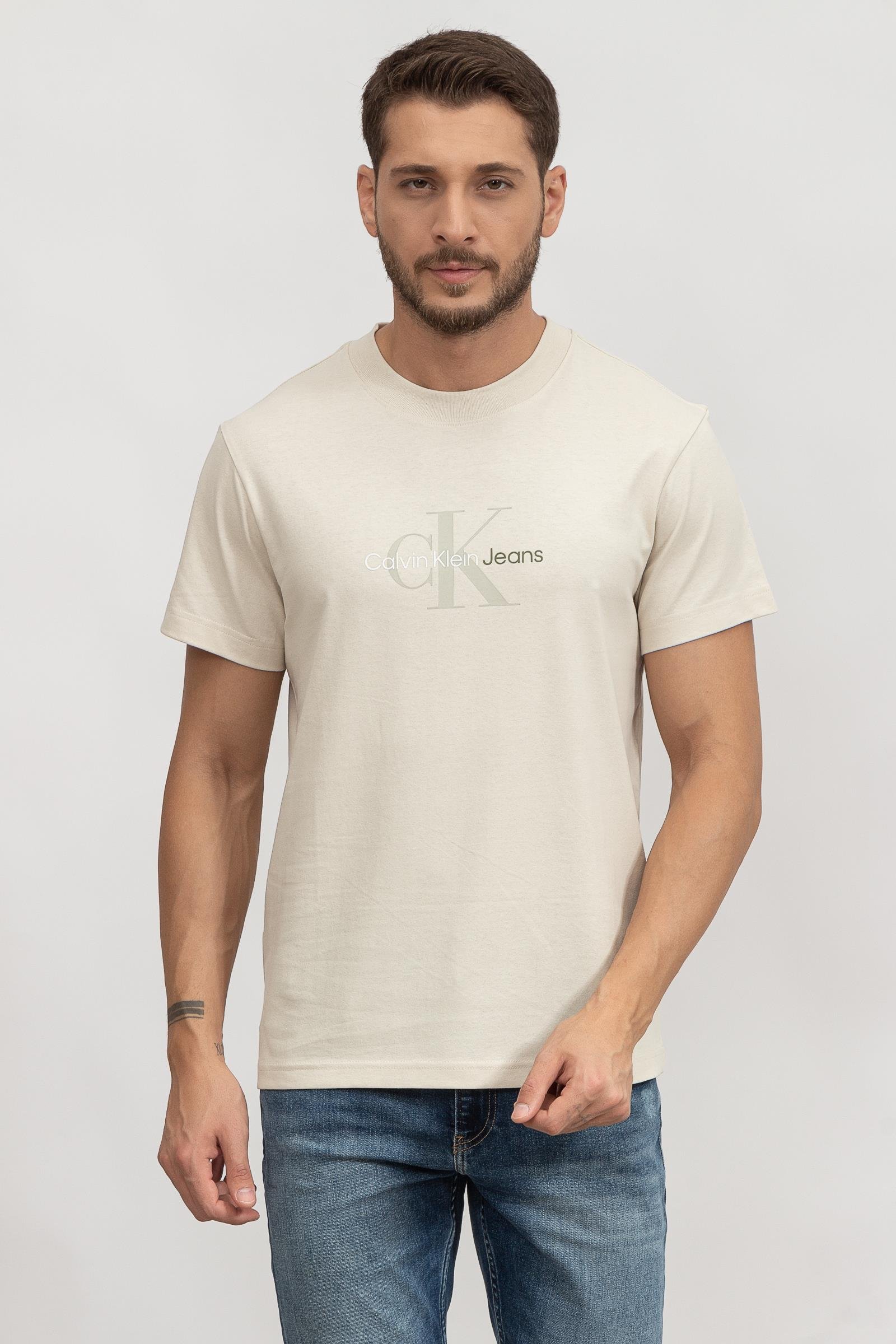 Calvin Klein Ck Natural Washed Erkek Bisiklet Yaka T-Shirt